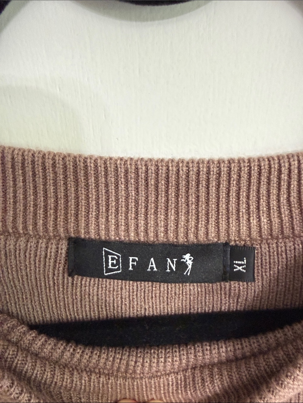 Women's Oversized Brown Efan Crewneck Sweater drop shoulders XL - Picture 2 of 7